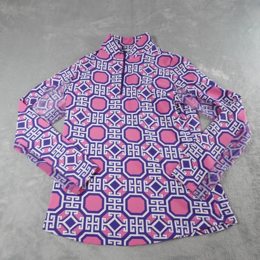 Ibkul 1/4 Zip Pullover Shirt Womens XS Geometric Outdoor Golf UPF50 Vented - Picture 10 of 12